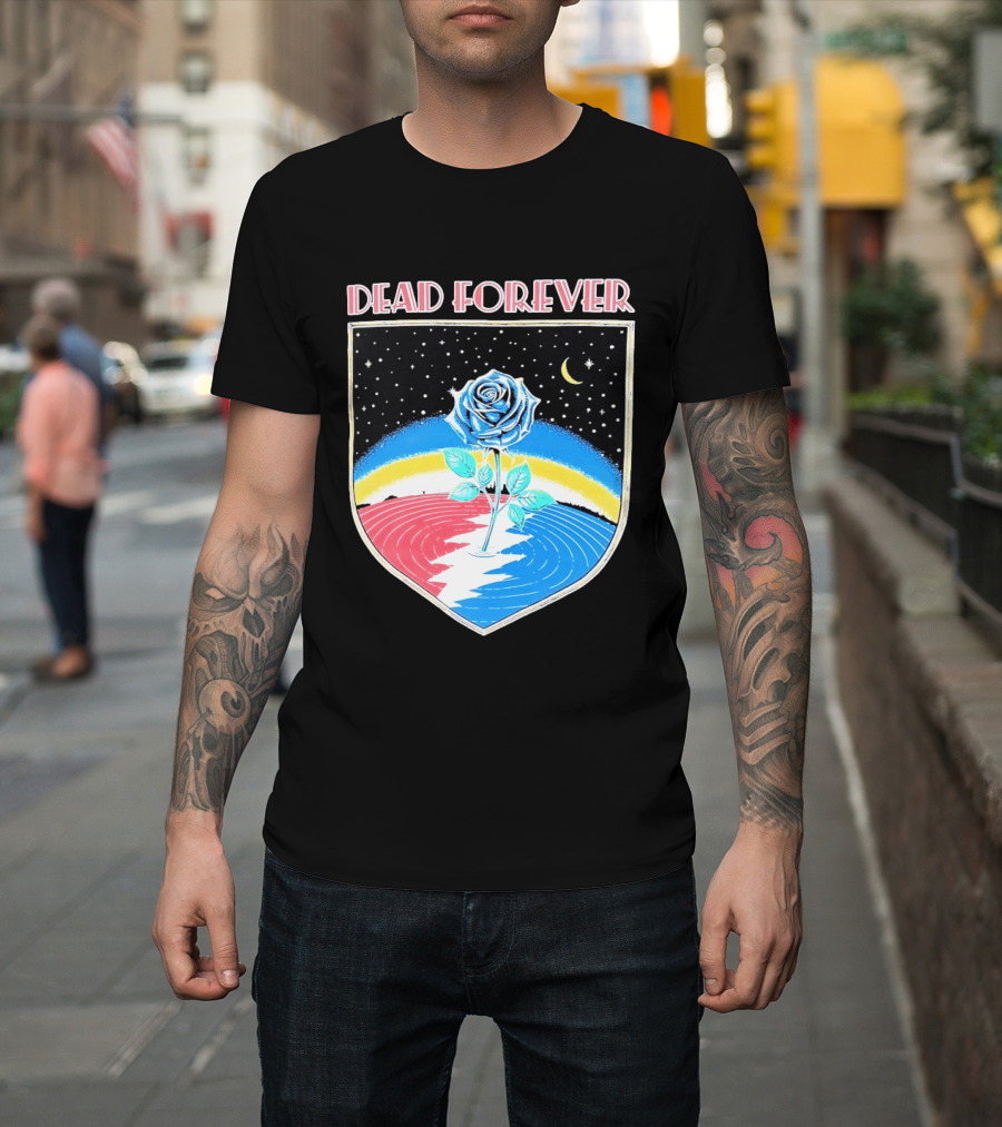 Grateful Dead Forever Rose Skull Rainbow Night Sky Moon Dead60 T-Shirt