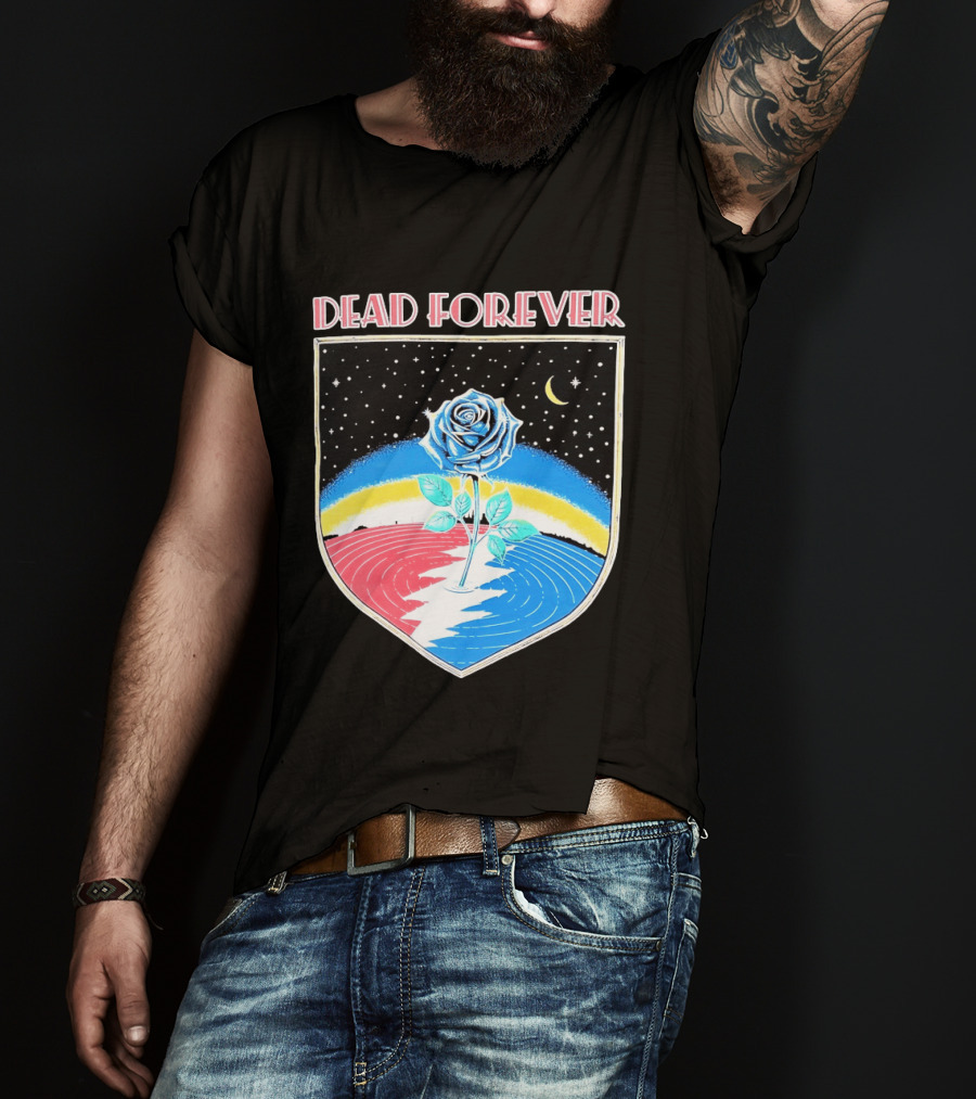 Grateful Dead Forever Rose Skull Rainbow Night Sky Moon Dead60 T-Shirt