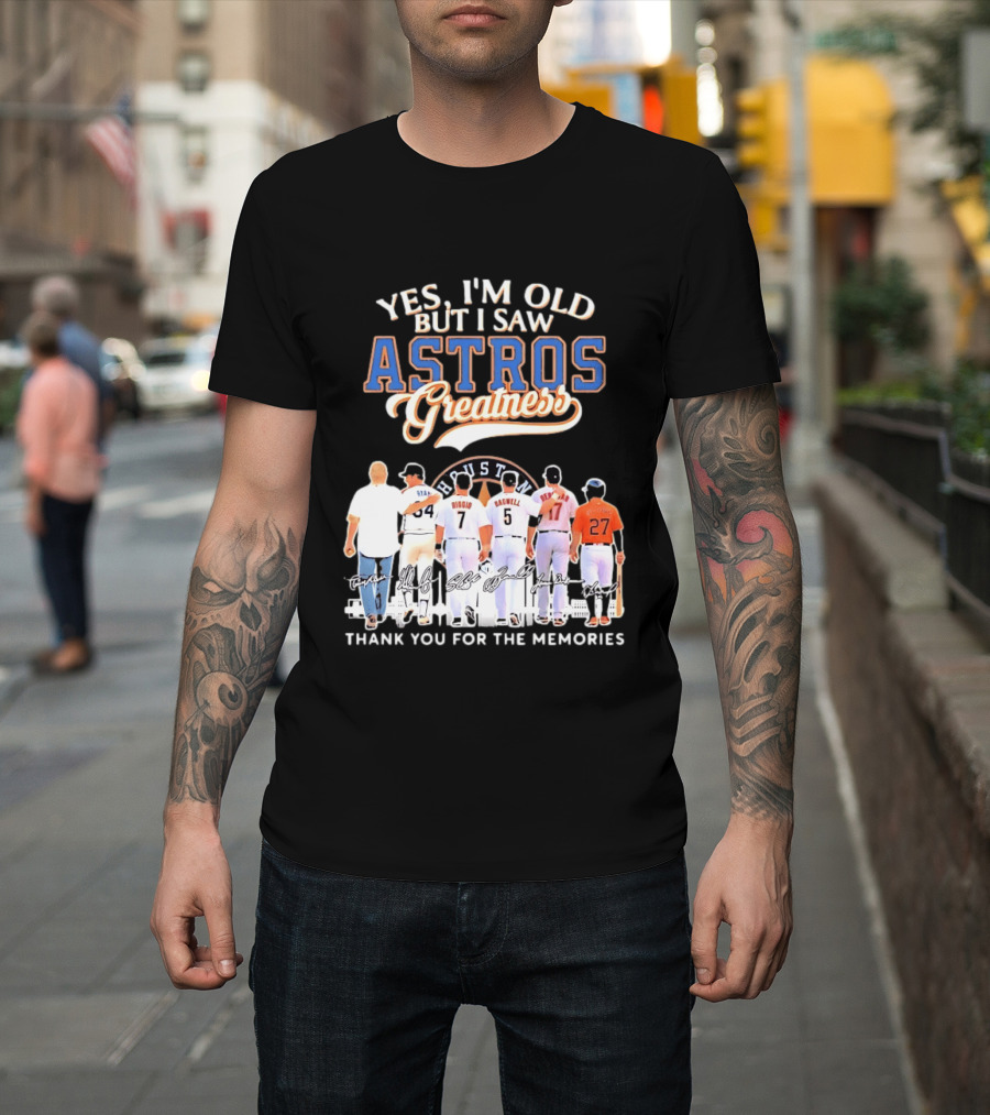 Yes I'm Old But I Saw Astros Greatness Ryan Biggio Bagwell Beltran Thank You For The Memories T-Shirt