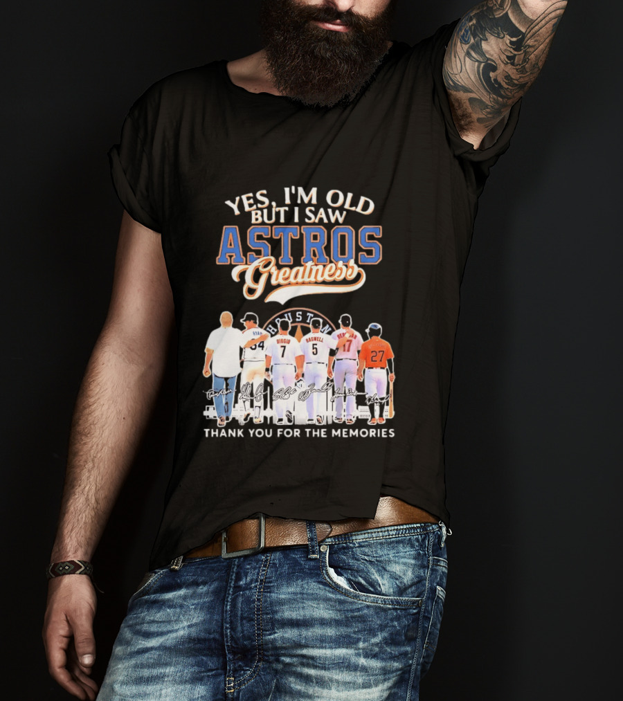 Yes I'm Old But I Saw Astros Greatness Ryan Biggio Bagwell Beltran Thank You For The Memories T-Shirt