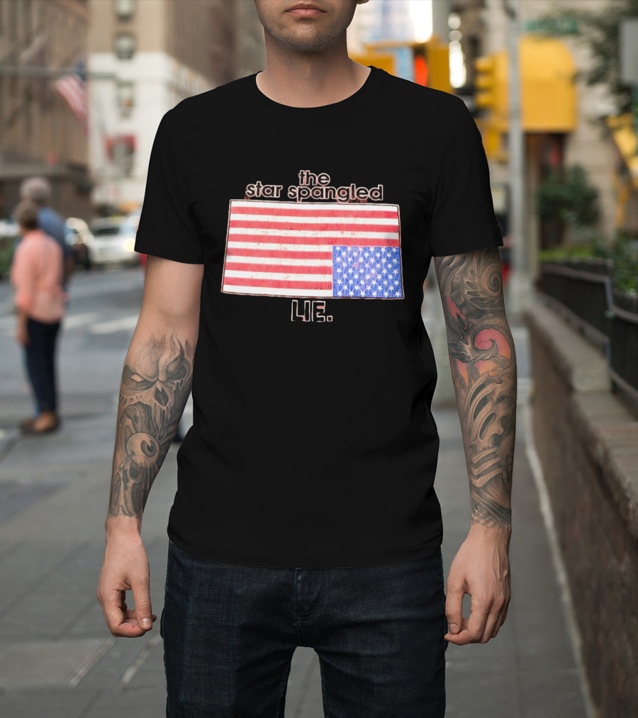 The Star Spangled Lie Upside Down American Flag T-Shirt