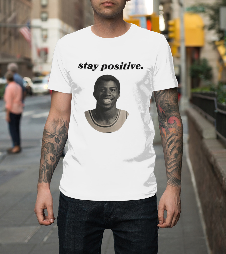 Magic Johnson Stay Positive Los Angeles Lakers T-Shirt