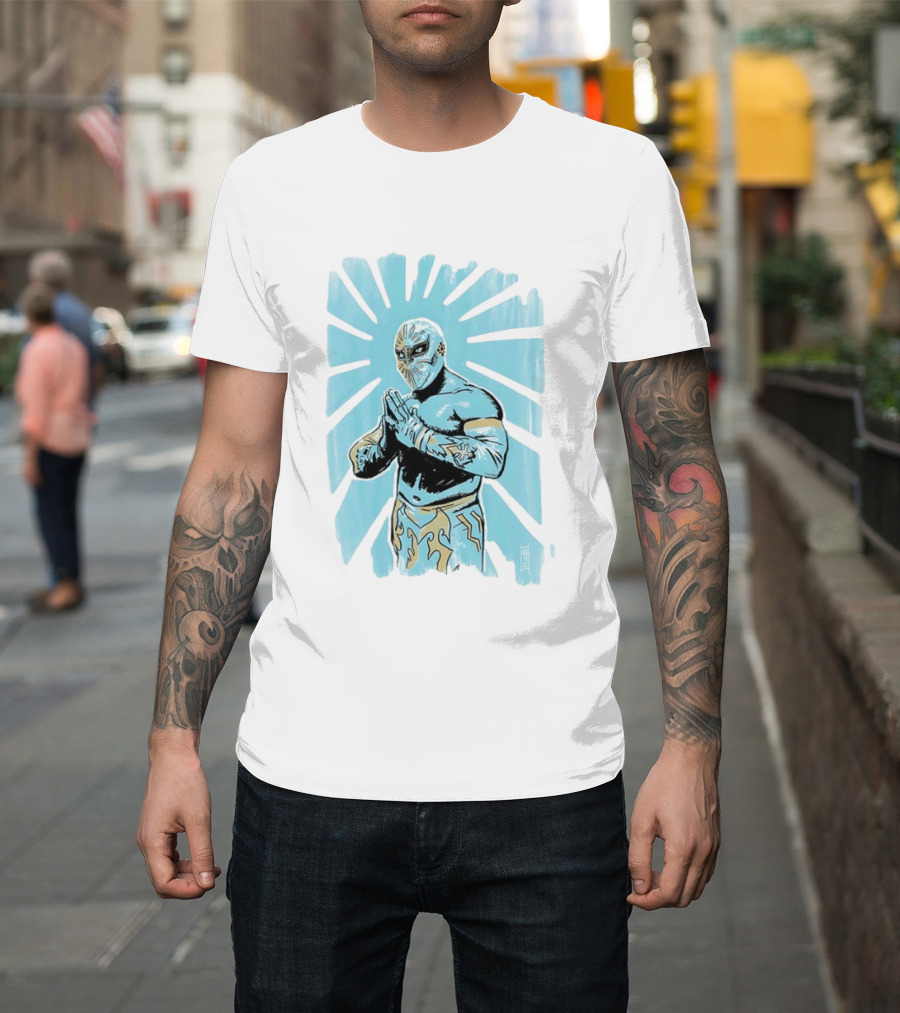 Místico Lucha Libre Wrestler CMLL Wrestling Masked Starburst T-Shirt