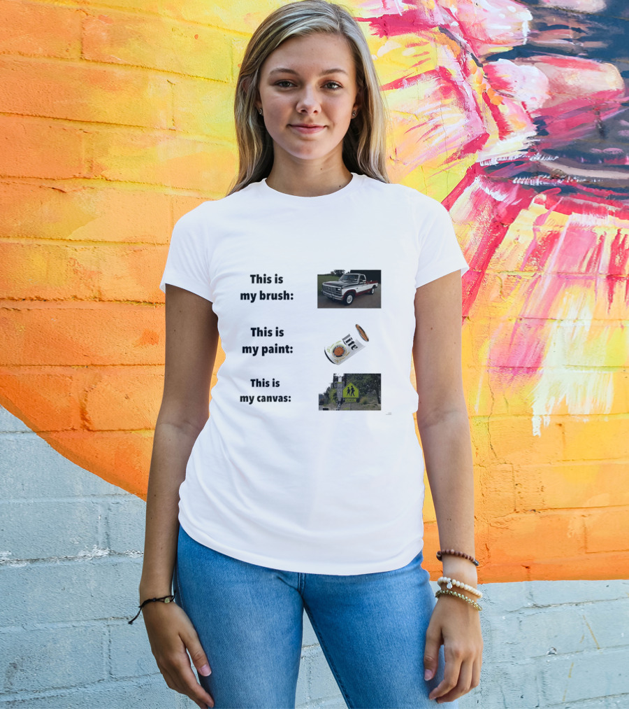 This Is My Brush Classic Truck My Paint Cans School Crosswalk T-Shirt
