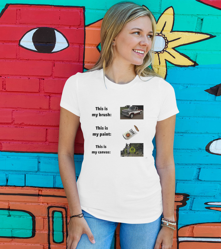This Is My Brush Classic Truck My Paint Cans School Crosswalk T-Shirt