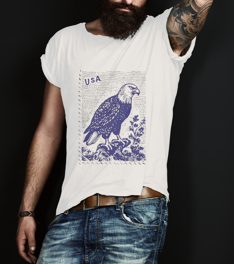 USA Bald Eagle Stamp Patriotic T-Shirt