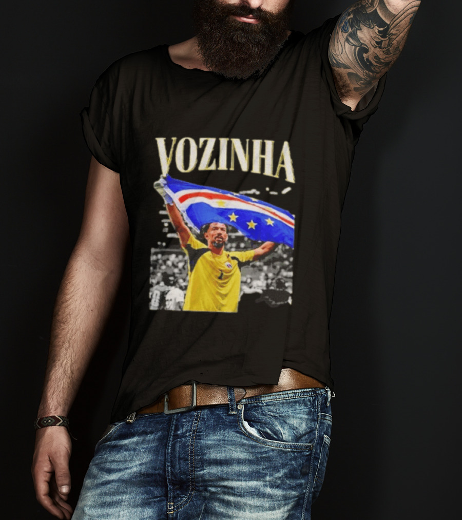 Vozinha Cape Verde Flag Celebration Football Team Player T-Shirt