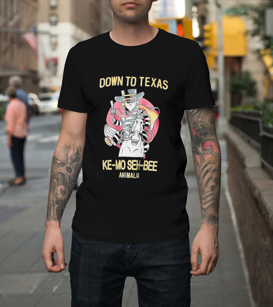 Down To Texas Ke Mo Seh Bee Animalia Bandit T-Shirt