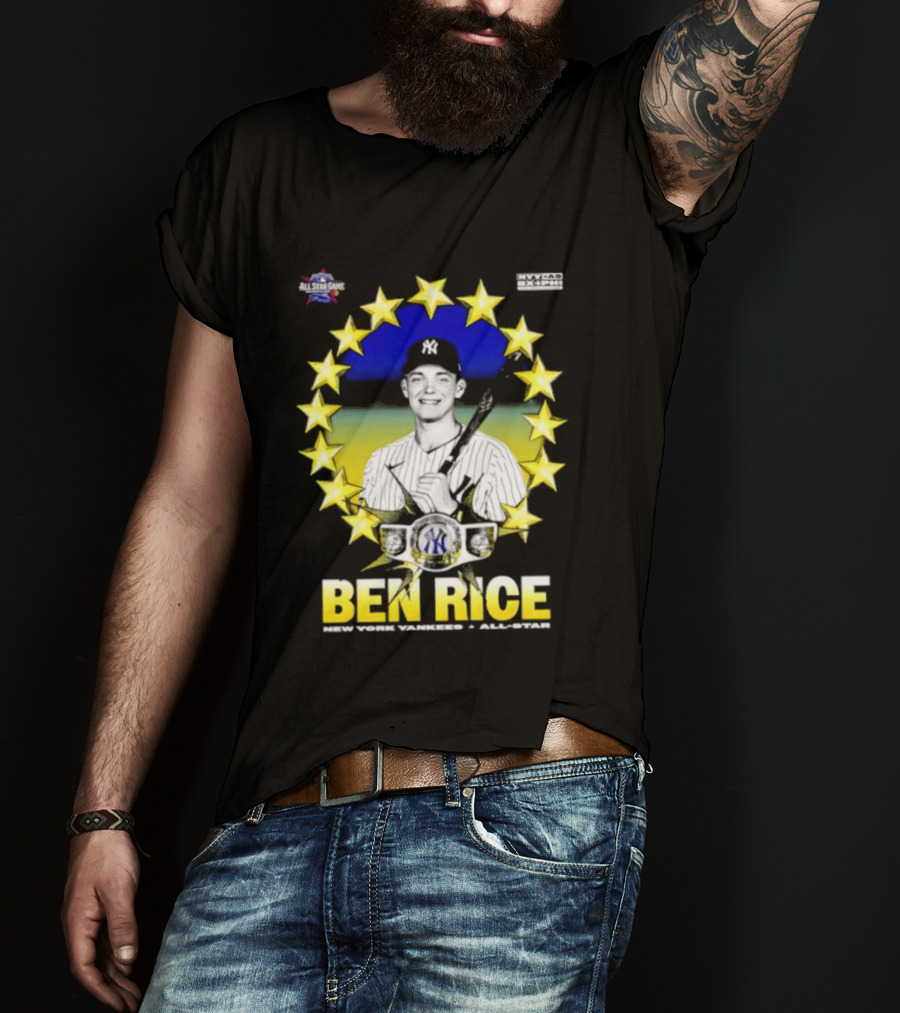 Ben Rice New York Yankees All Star Baseball Player MLB Stars T-Shirt