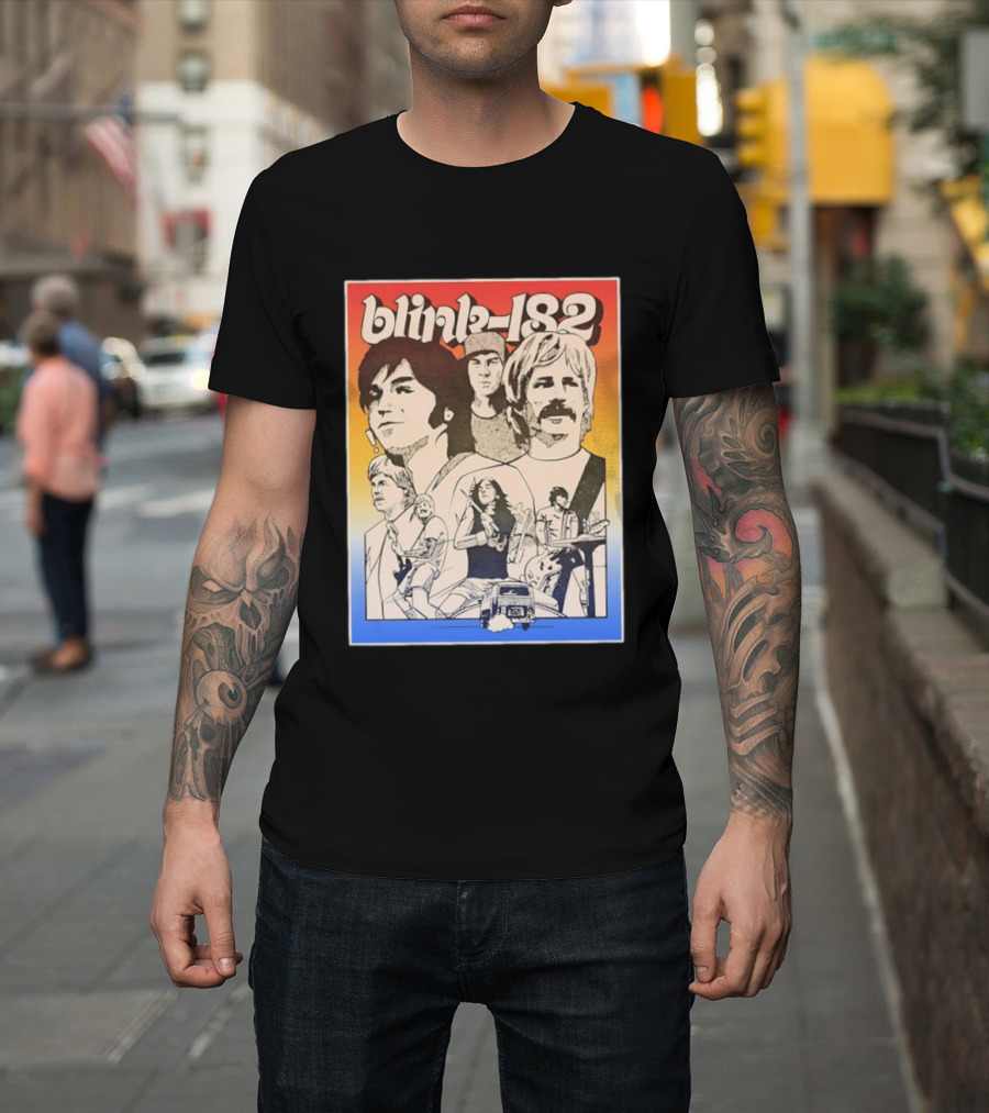 Blink 182 Band Members Pop Punk Collage T-Shirt