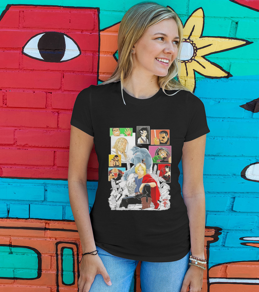 Fullmetal Alchemist Iconic Characters Edward Elric And Alphonse Collage T-Shirt