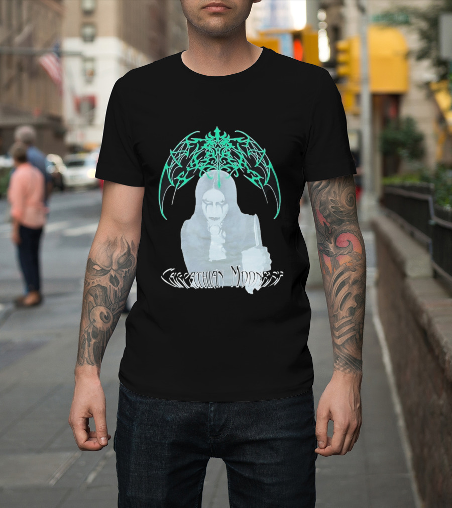 Carpathian Moonrise Hooded Figure With Knife Metal Band T-Shirt