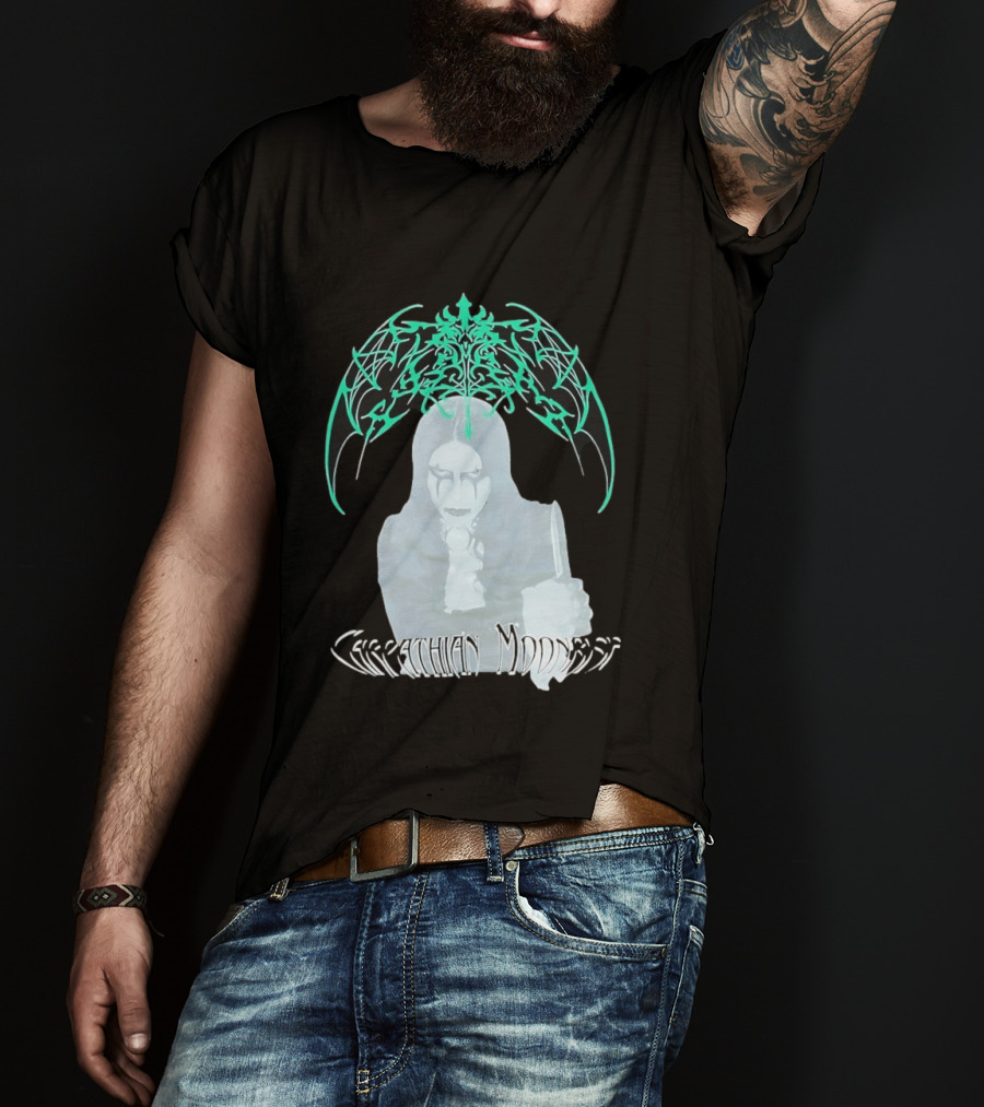 Carpathian Moonrise Hooded Figure With Knife Metal Band T-Shirt