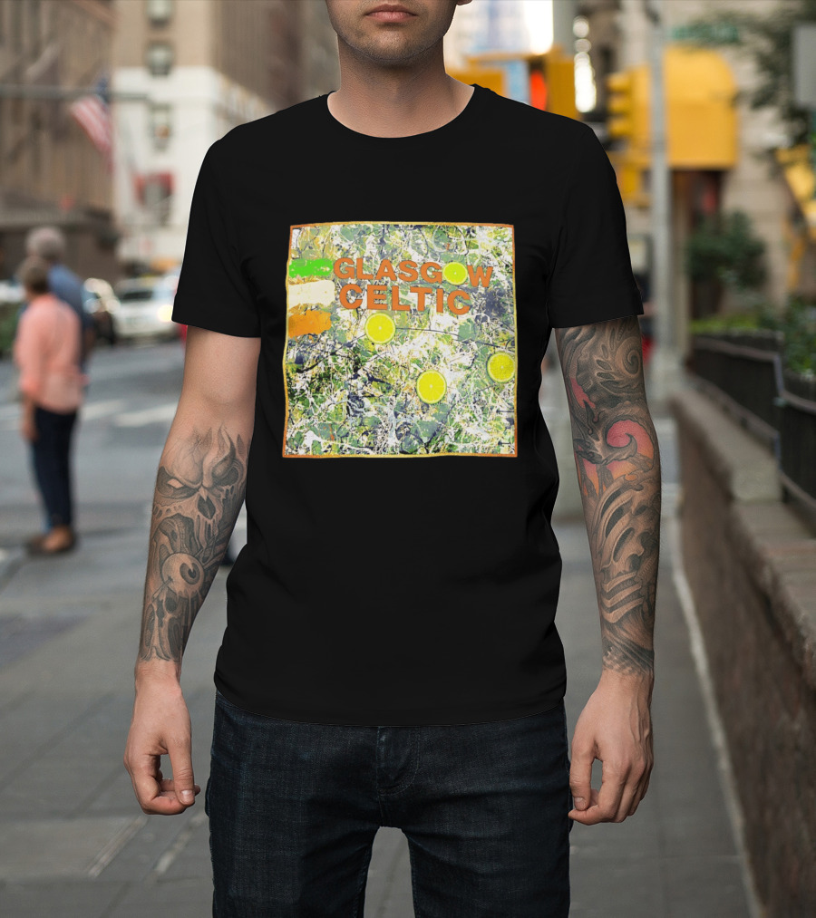 Glasgow Celtic Lime Splash Art With Citrus Accents T-Shirt