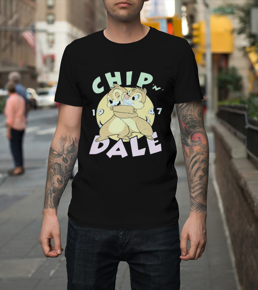 Chip N Dale 1947 Disney Characters Hugging T-Shirt