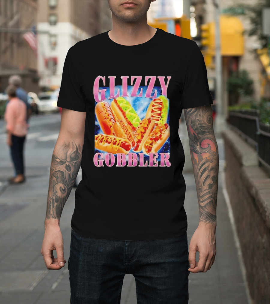 Glizzy Gobbler Hot Dogs Space Galaxy Food Extravaganza T-Shirt