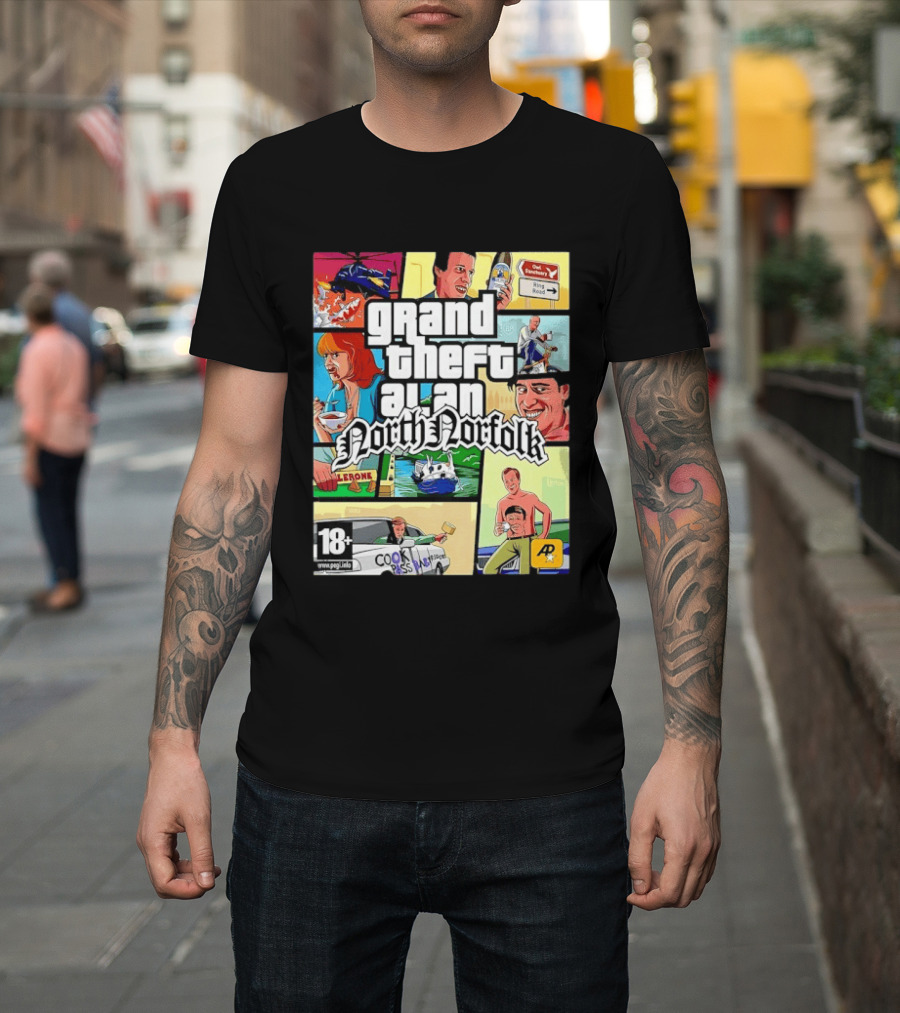 Grand Theft Alan North Norfolk Steve Coogan T-Shirt