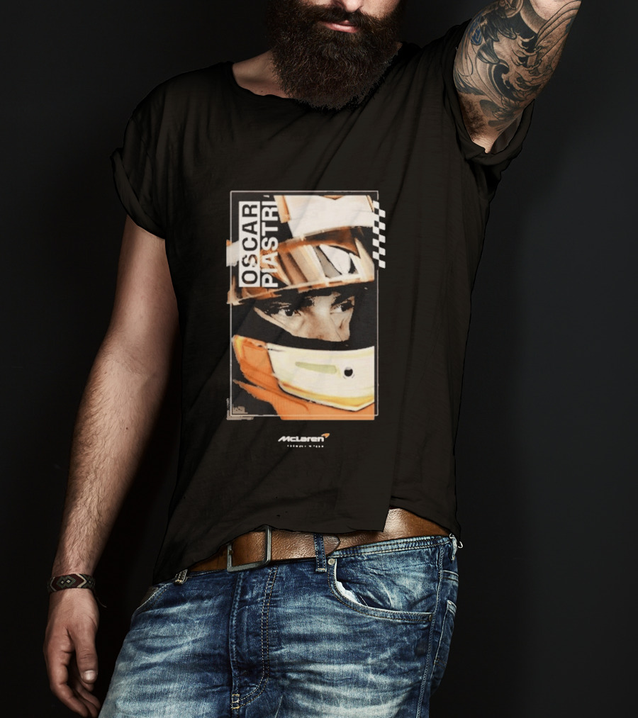 Oscar Piastri McLaren Driver Helmet Art Racing Fan T-Shirt
