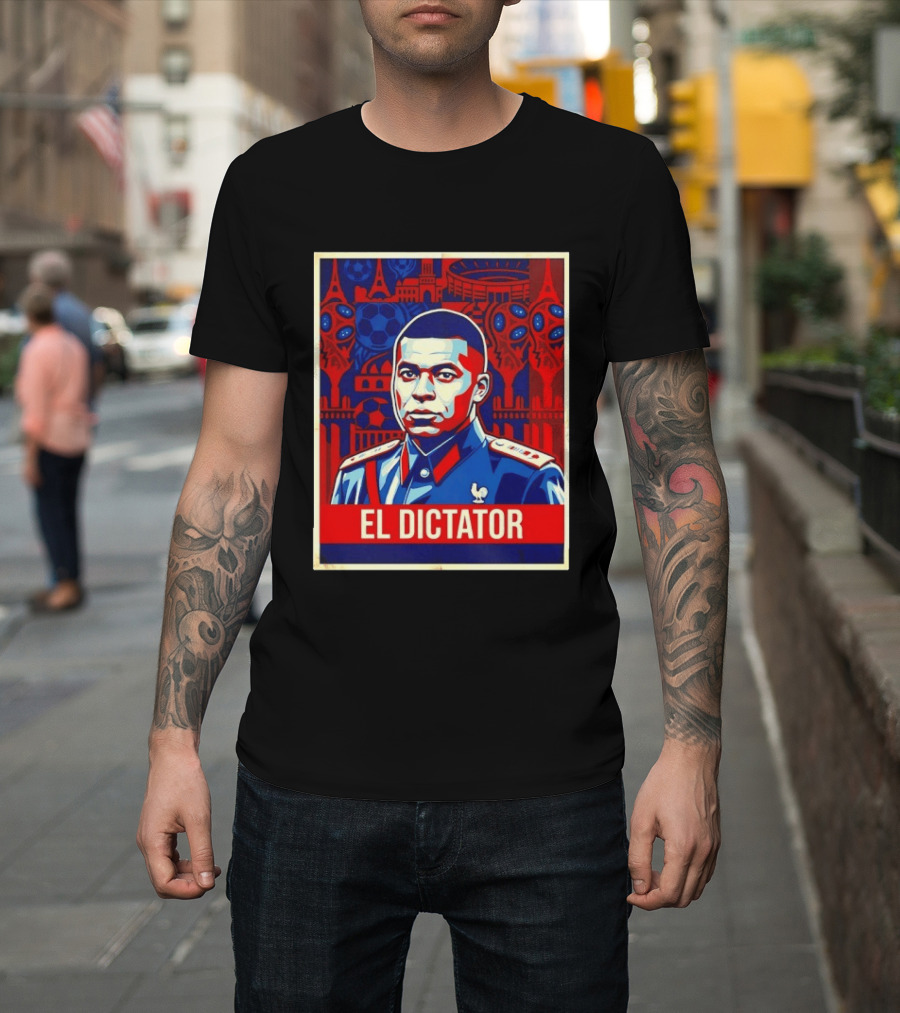 Kylian Mbappe El Dictator Paris Saint Germain Art Deco T-Shirt