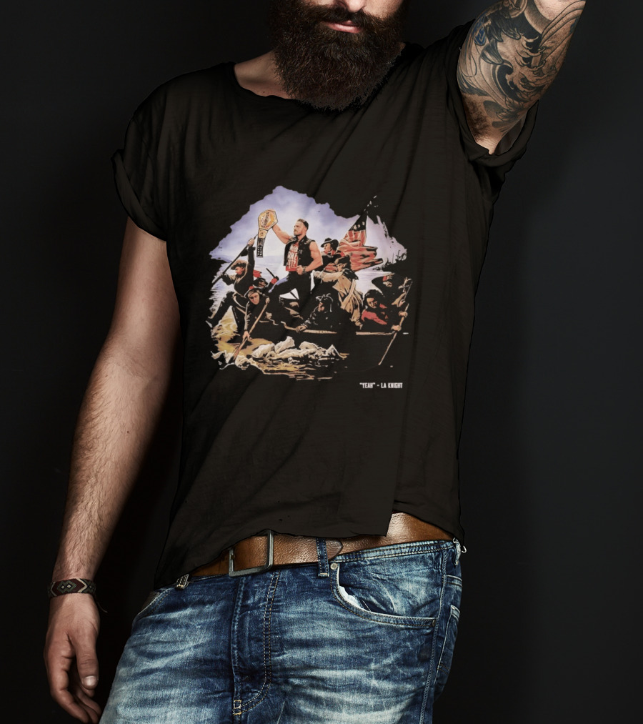 LA Knight WWE Yeah Washington Crossing The Delaware Championship T-Shirt
