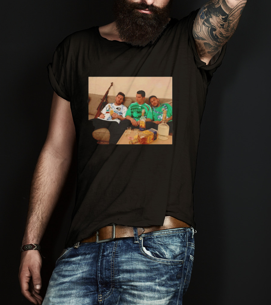 Lionel Messi Cristiano Ronaldo Neymar Mexico National Team Tequila Party T-Shirt