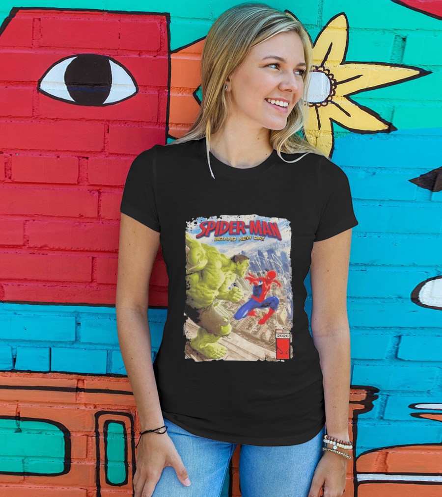Spider Man Brand New Day Marvel 2026 Spider Man Vs Hulk Epic Showdown T-Shirt