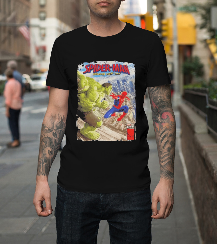 Spider Man Brand New Day Marvel 2026 Spider Man Vs Hulk Epic Showdown T-Shirt