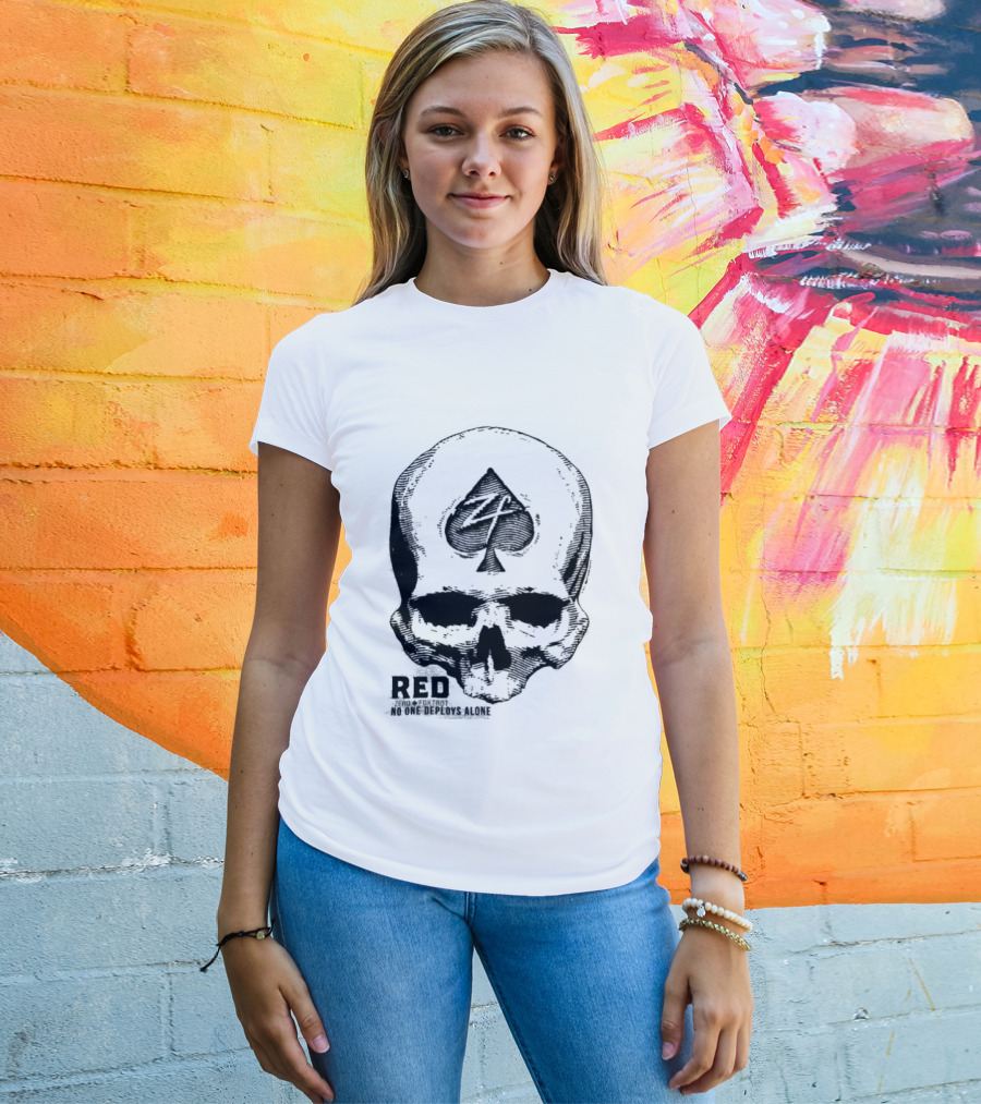 R.E.D Zero Foxtrot Skull Ace Spade Honor Remember Everyone Deployed T-Shirt