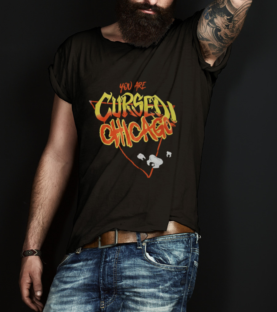 You Are Cursed Chicago Red Triangle T-Shirt