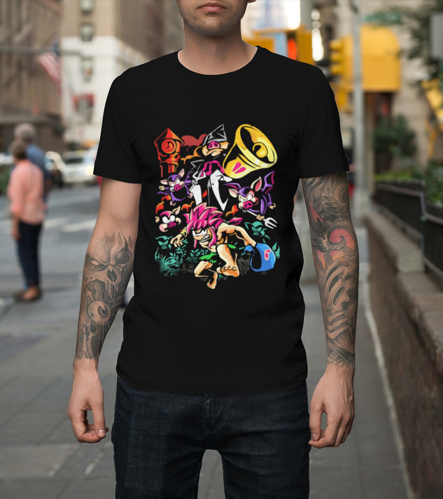 I Was Made For Biting You Pig Demon Tower Chrono Kid Bats And Horns T-Shirt