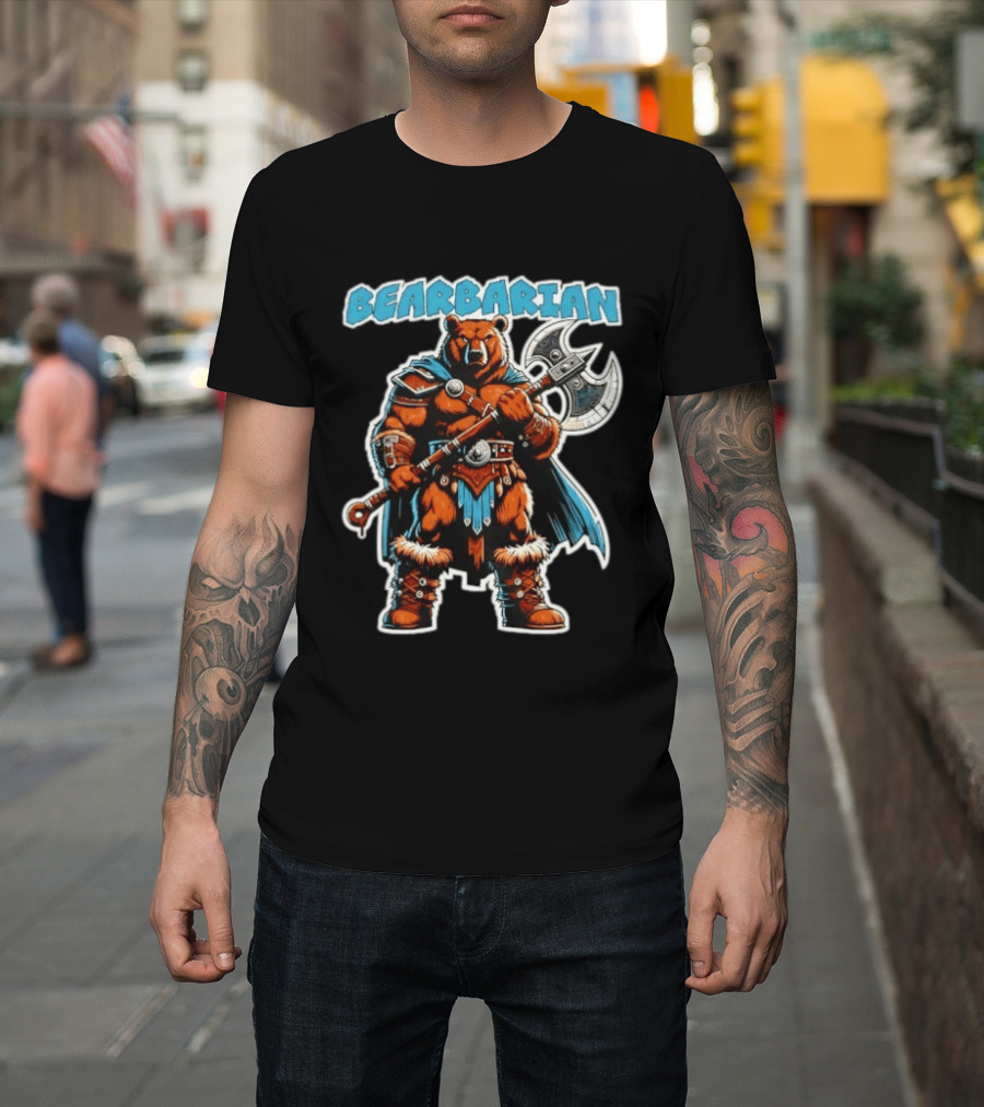 Bearbarian Warrior Bear With Battle Axe T-Shirt