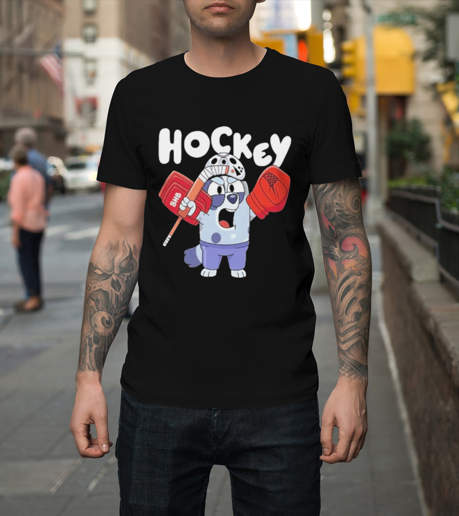 Bluey Hockey Bhb Goalie Cartoon T-Shirt
