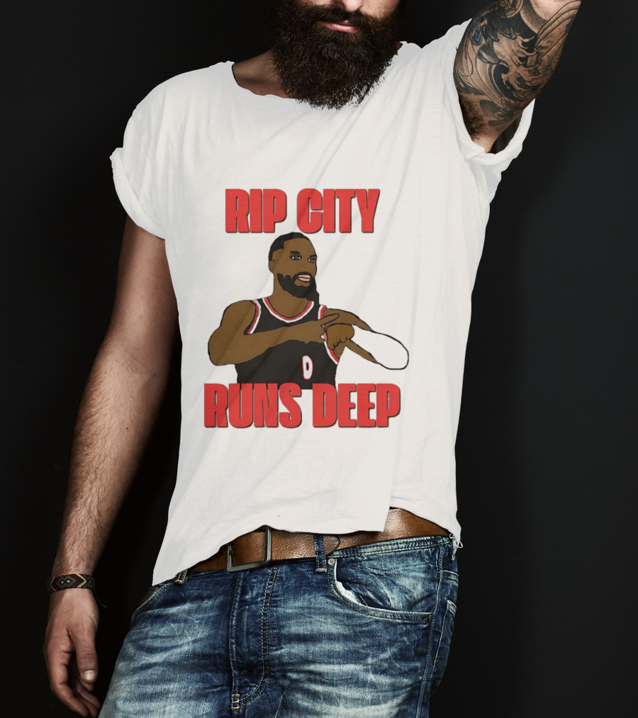 Rip City Runs Deep Damian Lillard Portland Trail Blazers T-Shirt