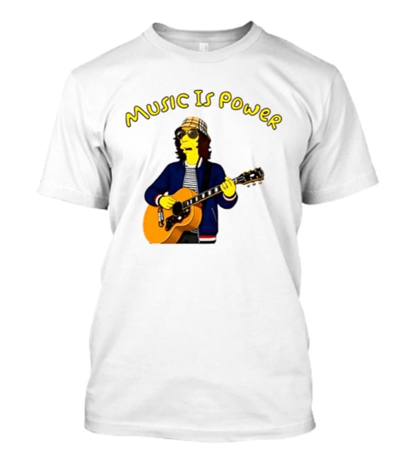 Richard Ashcroft Music Is Power Simpsons Style Guitar T-Shirt
