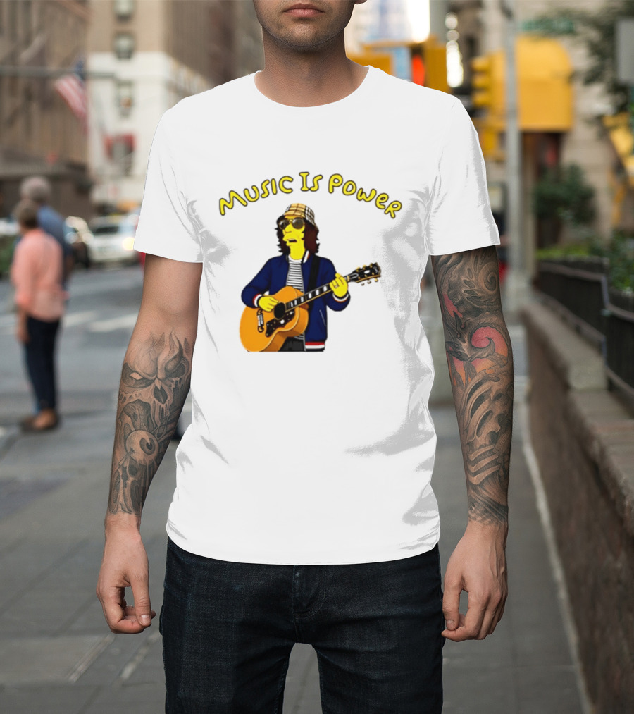 Richard Ashcroft Music Is Power Simpsons Style Guitar T-Shirt
