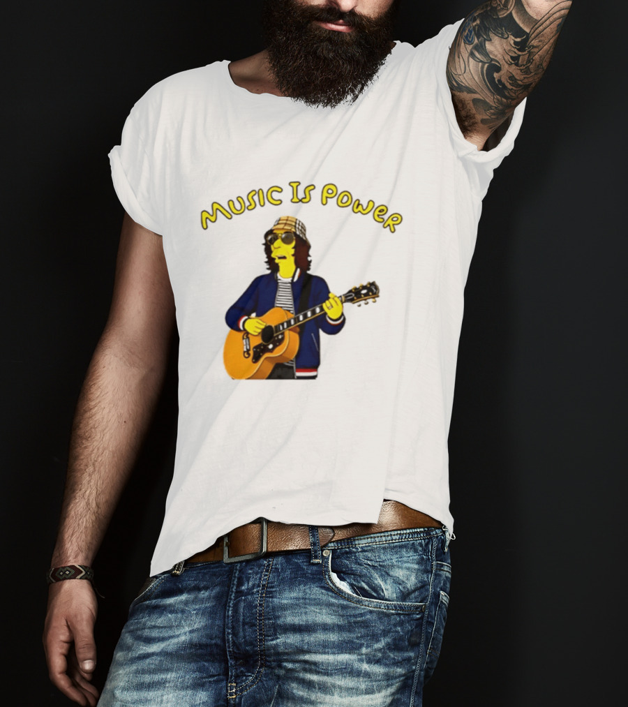 Richard Ashcroft Music Is Power Simpsons Style Guitar T-Shirt