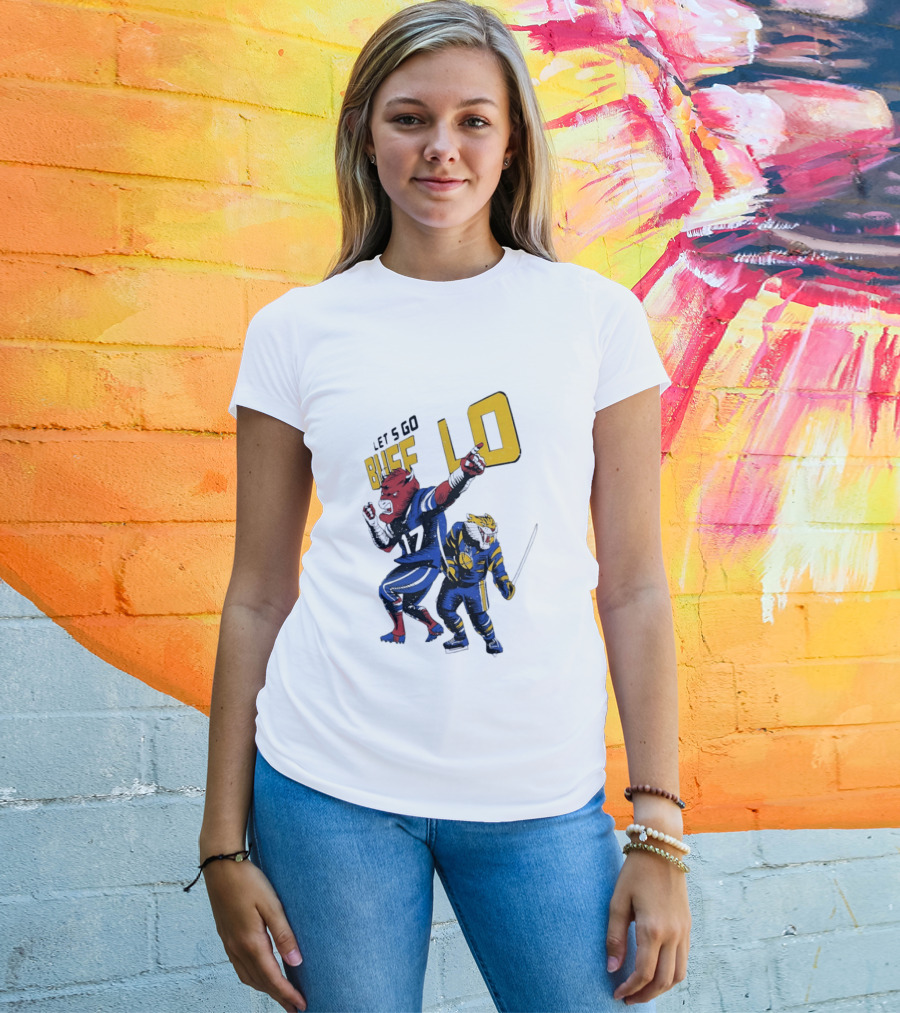 Let's Go Buffalo 17 Distressed Sports Mascots Football And Hockey T-Shirt