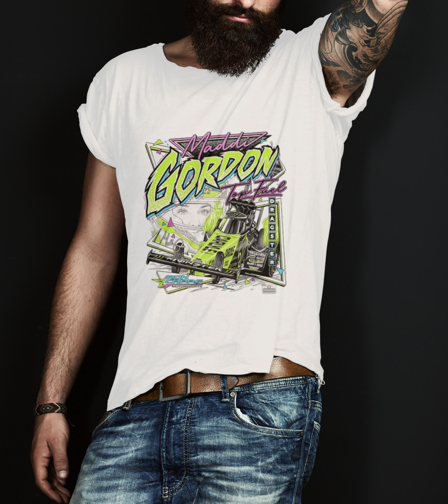 Maddi Gordon Top Fuel Dragster Ron Capps Motorsports Neon T-Shirt