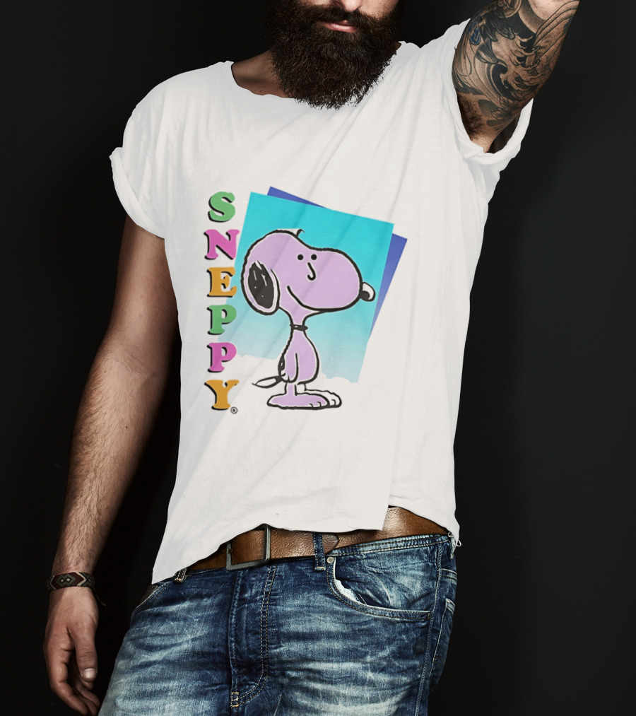 Sneppy Obvious Plant 1991 Bootleg Snoopy Cartoon Character With Multicolored T-Shirt