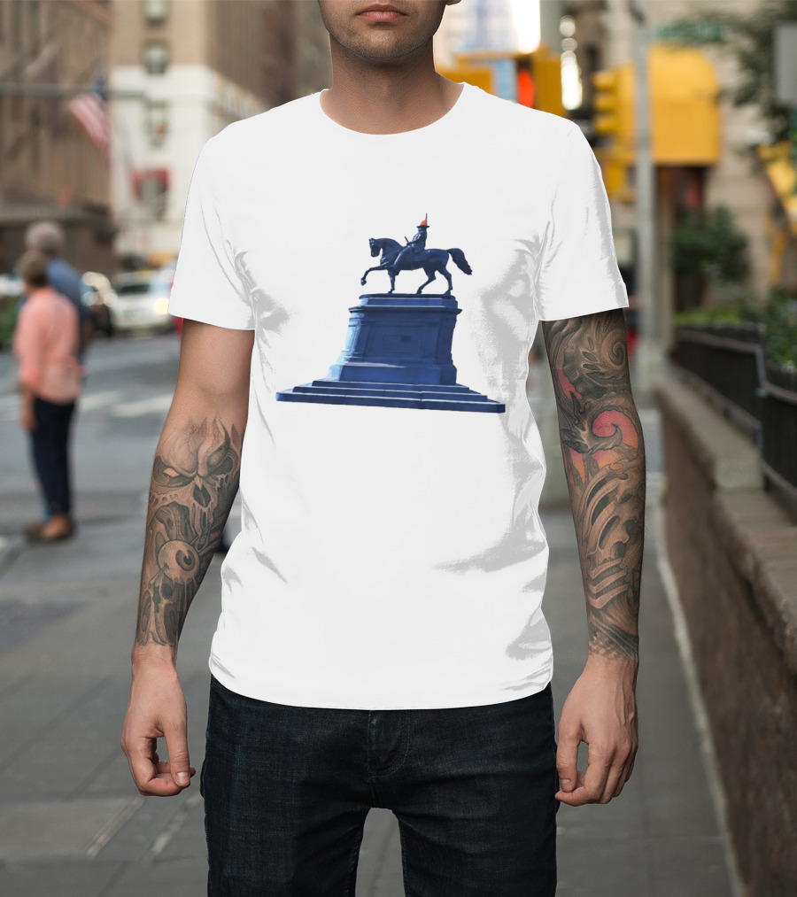 No Scotland No Party Tartan Takeover USA '26 Equestrian Statue With Traffic Cone T-Shirt