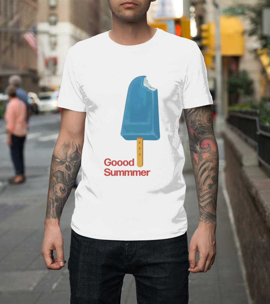 Popsicle Goood Summmer EEE Blue Ice Cream Treat T-Shirt