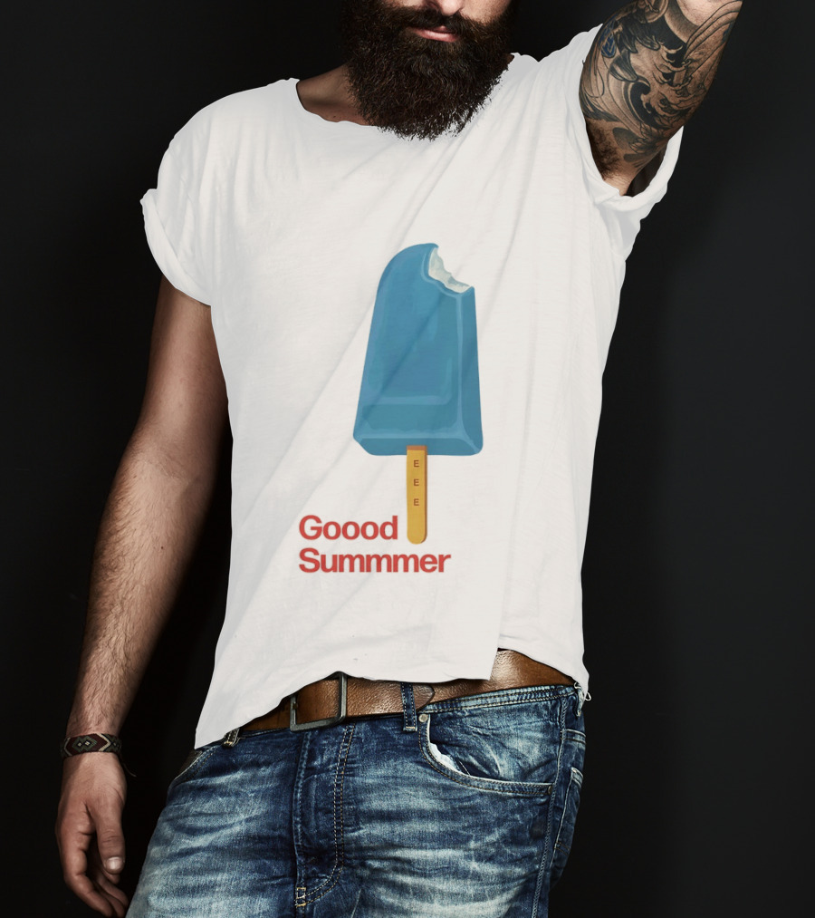 Popsicle Goood Summmer EEE Blue Ice Cream Treat T-Shirt
