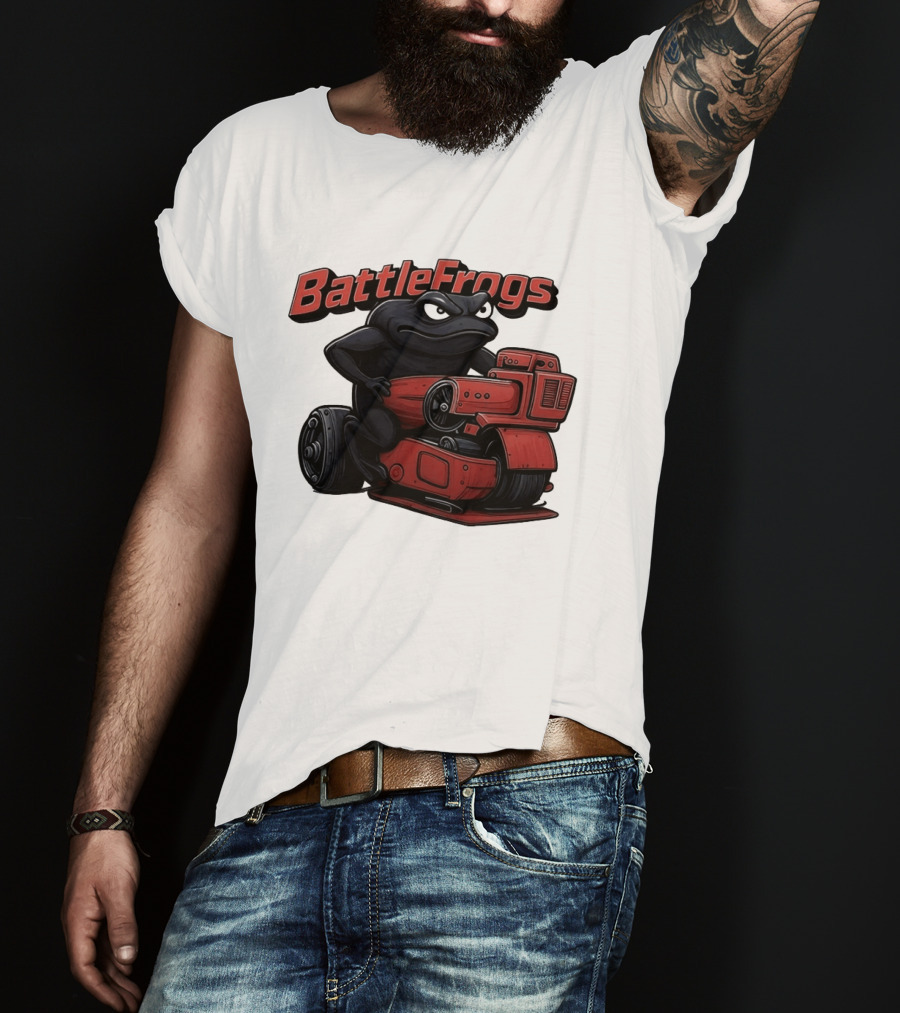 BattleFrogs Frog Riding Red Motorcycle T-Shirt