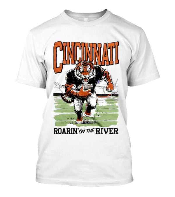 Cincinnati Roarin On The River Tiger Football Tiger T-Shirt