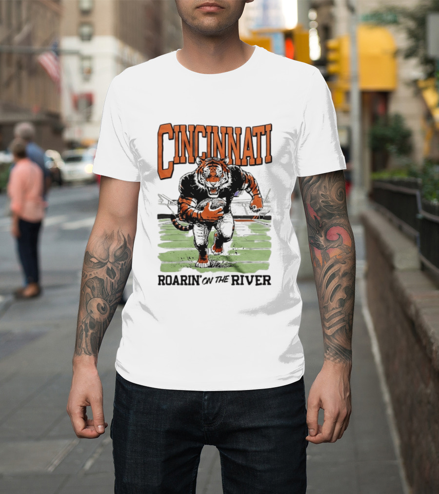 Cincinnati Roarin On The River Tiger Football Tiger T-Shirt