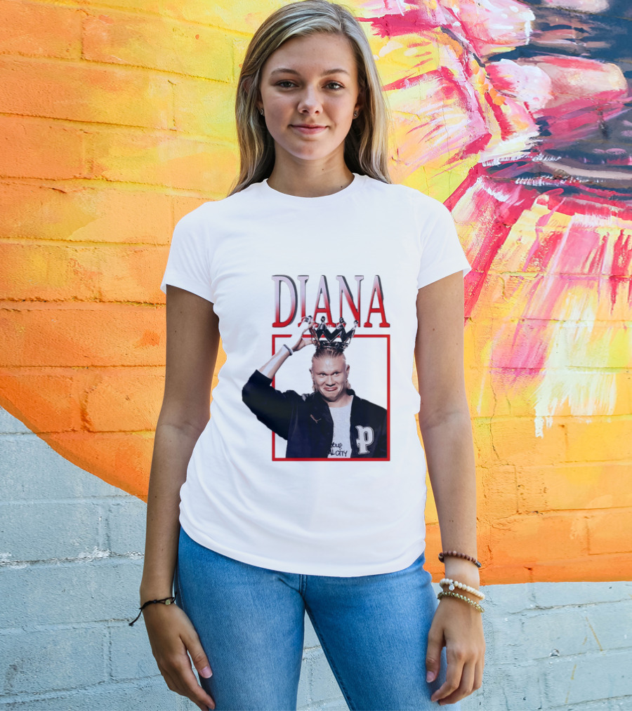 Erling Haaland Diana The People's Princess P Letter Jacket Crown T-Shirt