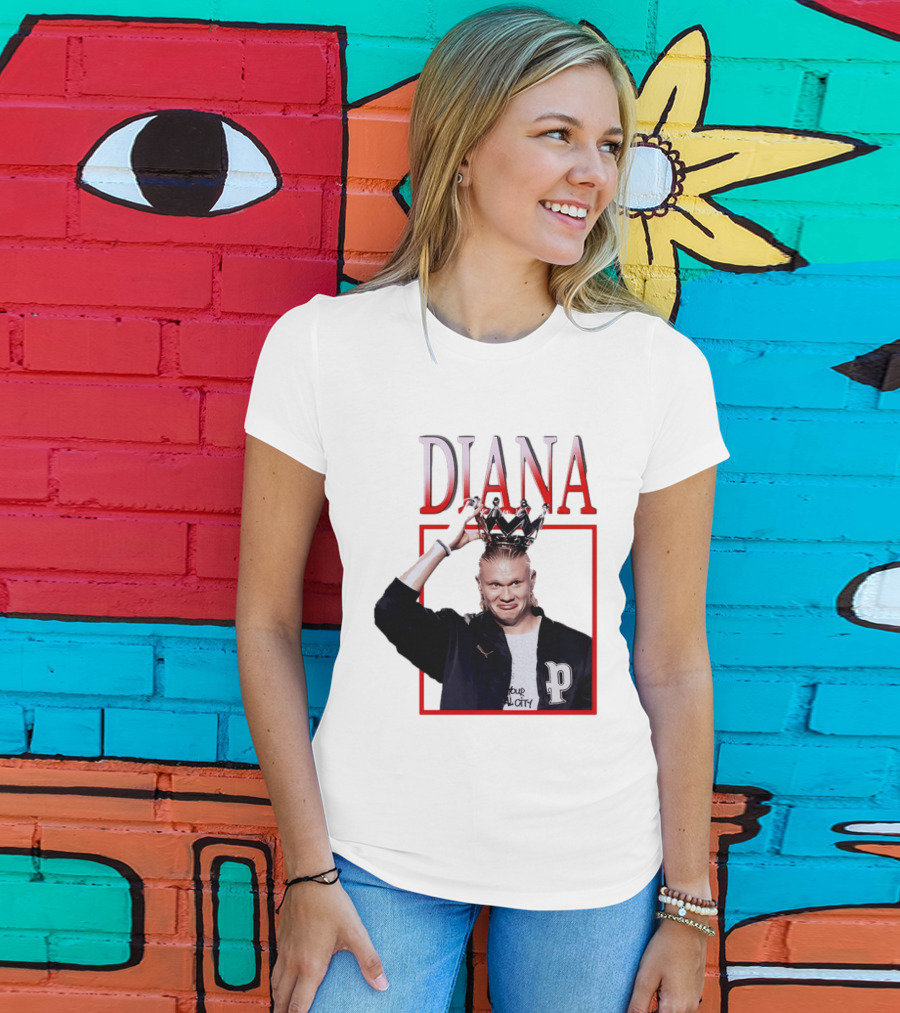 Erling Haaland Diana The People's Princess P Letter Jacket Crown T-Shirt