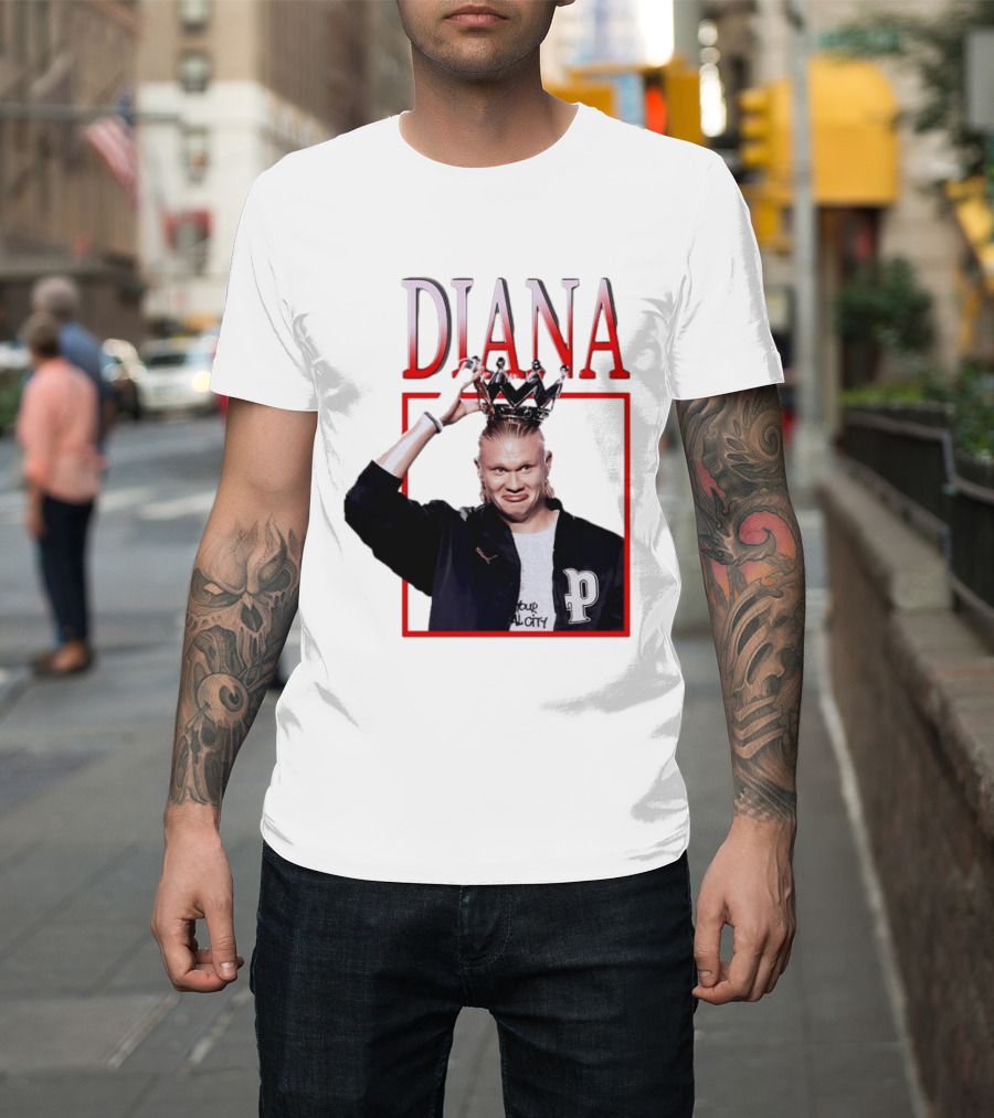 Erling Haaland Diana The People's Princess P Letter Jacket Crown T-Shirt