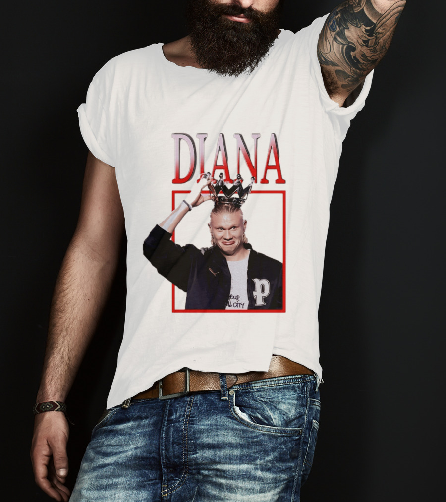 Erling Haaland Diana The People's Princess P Letter Jacket Crown T-Shirt