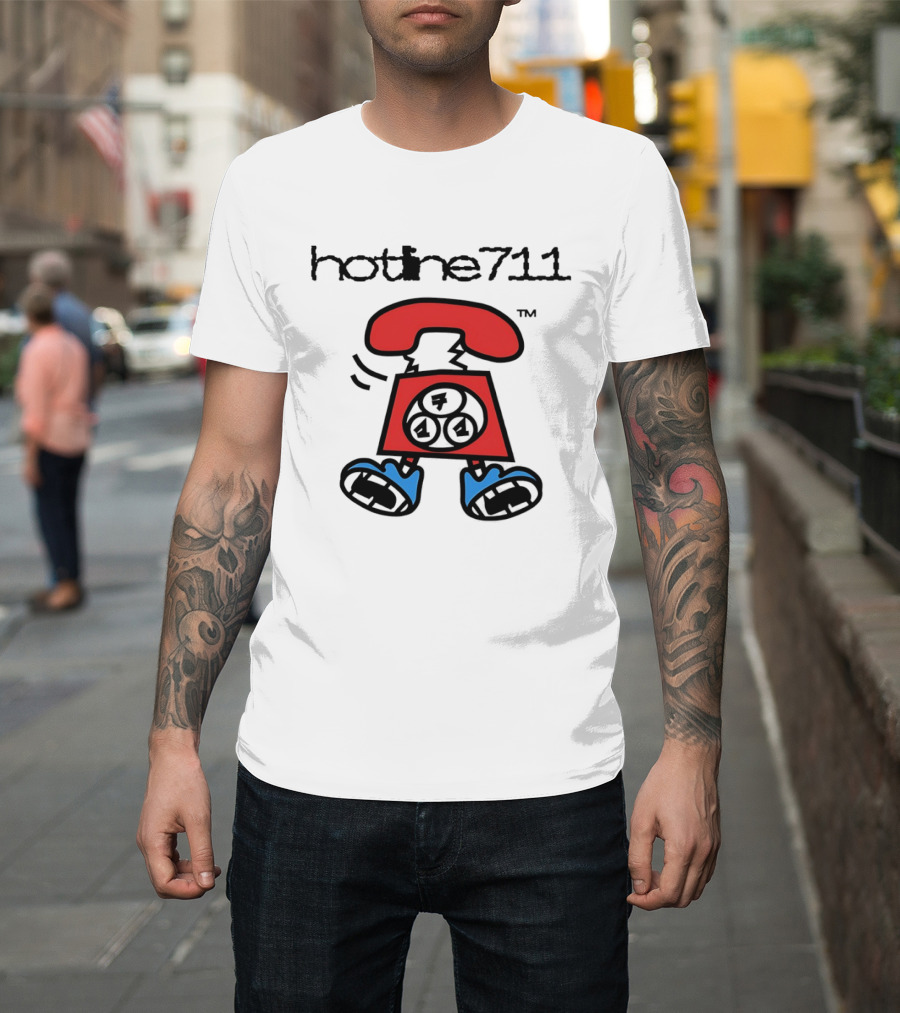 Hotline711 Retro Telephone Cartoon T-Shirt